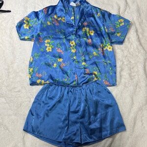 Blue Floral Womens Secret Treasure Pajama Set